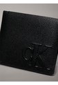 Billetera Negra De Cuero Con Monograma En Relieve Calvin Klein de Calvin Klein