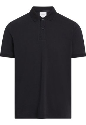 Polo Negro Con Logotipo En El Pliegue De Botones Calvin Klein