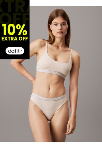 Pantie Tipo Tanga Beige De Algodón Calvin Klein Calvin Klein