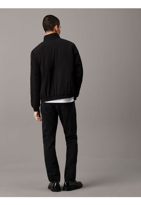 Chaqueta Negra De Nailon Acolchado Con Cremallera Calvin Klein