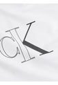 Camiseta Blanca Con Monograma Delineado Calvin Klein de Calvin Klein