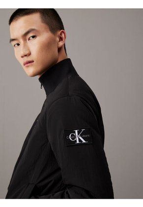 Chaqueta Negra De Nailon Acolchado Con Cremallera Calvin Klein