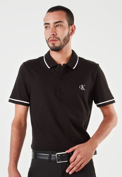 Polo Negro-Blanco Calvin Klein