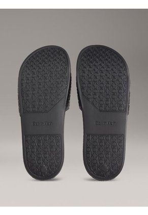 Sandalias Negro Con Estampado De Monograma Calvin Klein