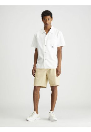 Bermudas Beige Con Textura Lineal Calvin Klein