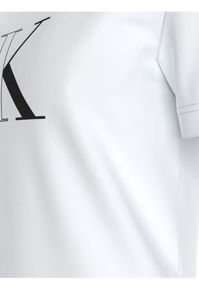 Camiseta Blanca Con Monograma Delineado Calvin Klein