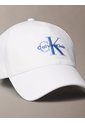 Gorra Blanca De Algodón Con Monograma Bordado Calvin Klein de Calvin Klein