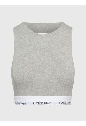 Top Gris De Espalda Abierta - Modern Cotton