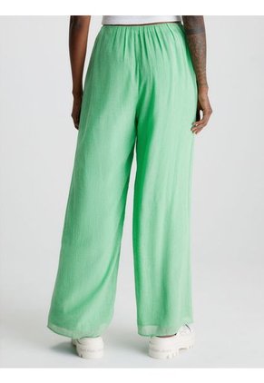 Pantalón Ancho Fruncidos Mujer Verde Calvin Klein
