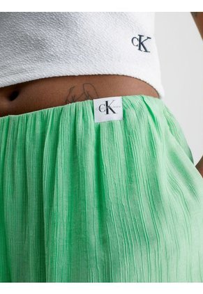 Pantalón Ancho Fruncidos Mujer Verde Calvin Klein