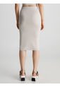 Falda Lápiz De Algodón Orgánico Mujer Beige Calvin Klein de Calvin Klein