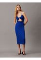 Vestido Azul Midi Recortado Con Detalle De Lazo Calvin Klein de Calvin Klein