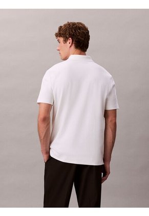 Polo Blanco De Algodón Interlock Calvin Klein