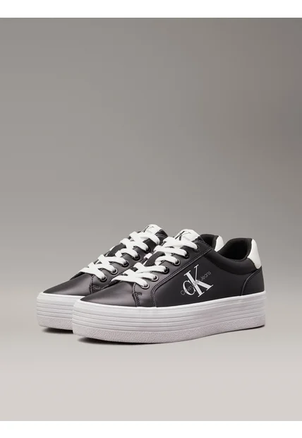 Tenis Multicolor De Plataforma De Cuero Calvin Klein