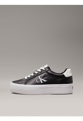 Tenis Multicolor De Plataforma De Cuero Calvin Klein