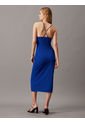 Vestido Azul Midi Recortado Con Detalle De Lazo Calvin Klein de Calvin Klein