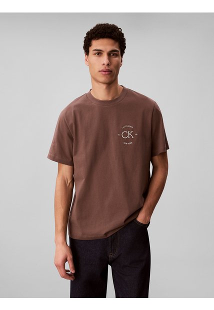 Camiseta Chocolate Con Estampado Gráfico Calvin Klein