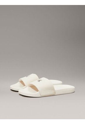 Sandalias Blanco Con Logo Calvin Klein