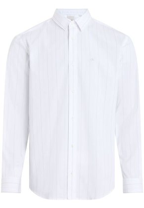 Camisa Blanca Poplin Con Multi Rayas Calvin Klein