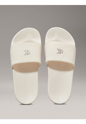 Sandalias Blanco Con Logo Calvin Klein