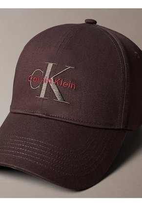Gorra Chocolate De Béisbol Con Logo Monograma Bordado Calvin Klein