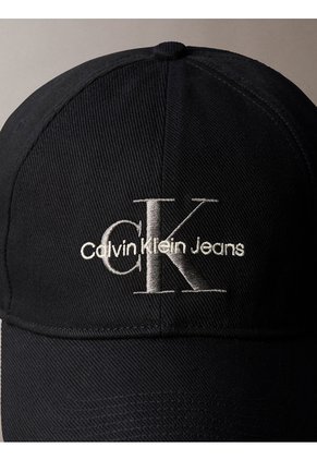 Gorra Negra De Béisbol Con Logo Monograma Bordado Calvin Klein