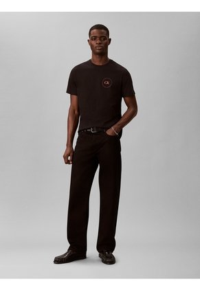 Camiseta Negra Con Gráfico De Logo Circular Calvin Klein