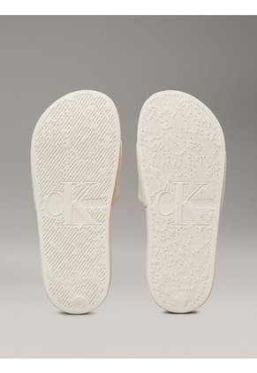 Sandalias Blanco Con Logo Calvin Klein