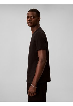 Camiseta Negra Con Gráfico De Logo Circular Calvin Klein