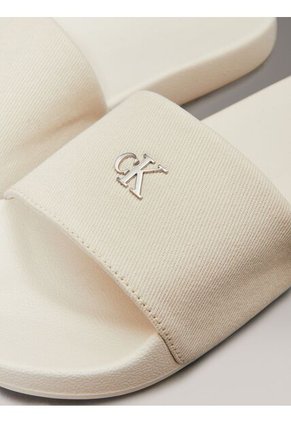 Sandalias Blanco Con Logo Calvin Klein