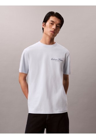 Camiseta Celeste Con Logo Gráfico Calvin Klein Calvin Klein