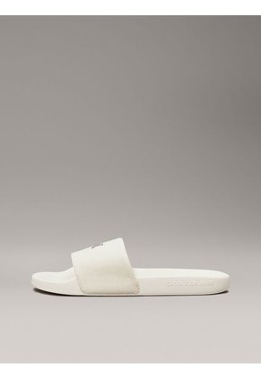 Sandalias Blanco Con Logo Calvin Klein