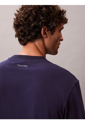 Camiseta Azul Con Logo Gráfico Calvin Klein