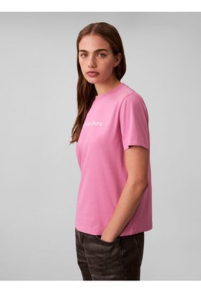 Camiseta Rosa Clásica Con Logo Estampado Calvin Klein