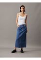 Falda Azul Larga Denim Calvin Klein de Calvin Klein