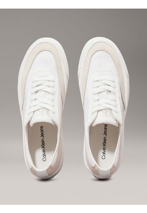 Tenis Blanco De Lona Con Plataforma Calvin Klein