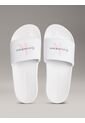 Sandalias Blanco Slide Con Monograma Calvin Klein de Calvin Klein