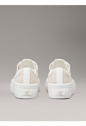 Tenis Blanco De Lona Con Plataforma Calvin Klein