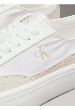Tenis Blanco De Lona Con Plataforma Calvin Klein