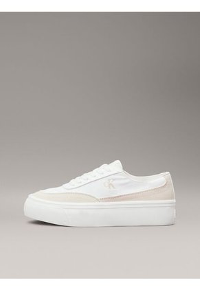 Tenis Blanco De Lona Con Plataforma Calvin Klein