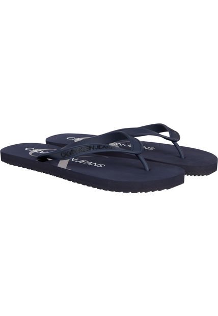 Sandalias Azul Con Monograma De Tpu Calvin Klein