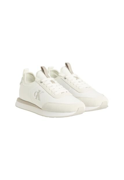 Tenis Blanco Retro Runner De Nailon Tipo Sock Calvin Klein