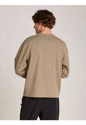 Camiseta Beige Manga Larga Slub Calvin Klein