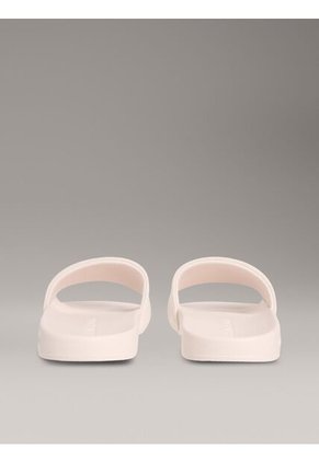 Sandalias Beige Slide Con Monograma Calvin Klein