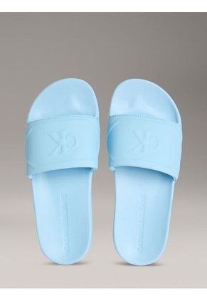 Sandalias Azul Claro Con Monograma En Relieve Calvin Klein