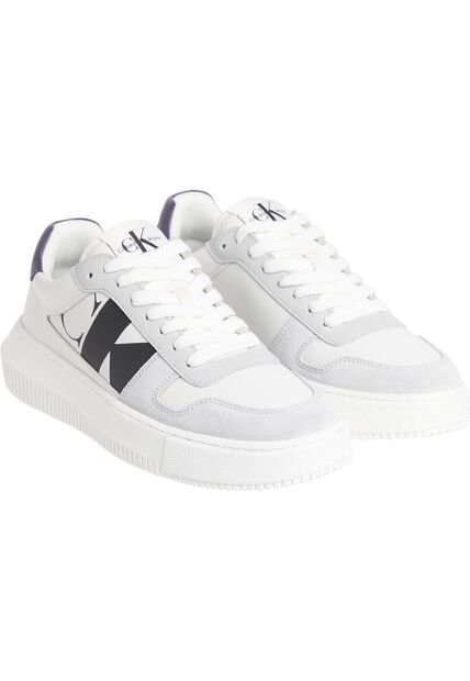 Tenis Blanco De Cuero Con Gamuza Calvin Klein