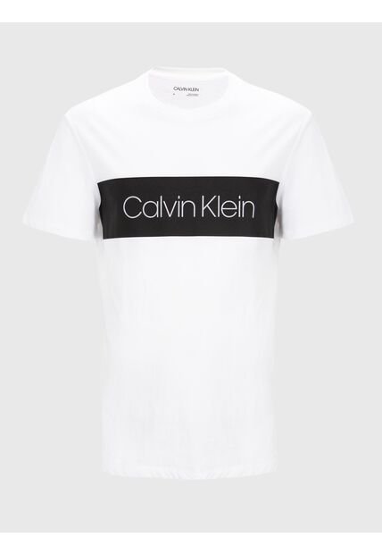 Camiseta Blanca Iconic Con Logo En Bloque Calvin Klein