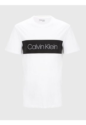 Camiseta Blanca Iconic Con Logo En Bloque Calvin Klein