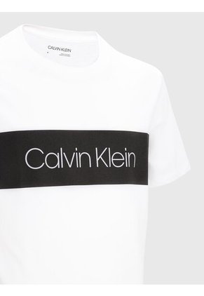 Camiseta Blanca Iconic Con Logo En Bloque Calvin Klein