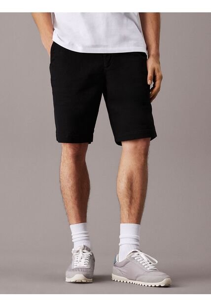 Bermudas Negro Chinos De Sarga Suave Calvin Klein